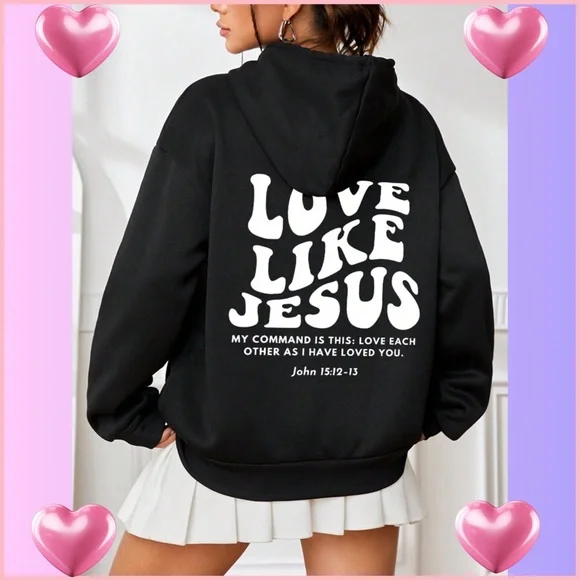 New Black Hoodie sweatshirt womens size XL sold out style pullover with pockets - Picture 2 of 6